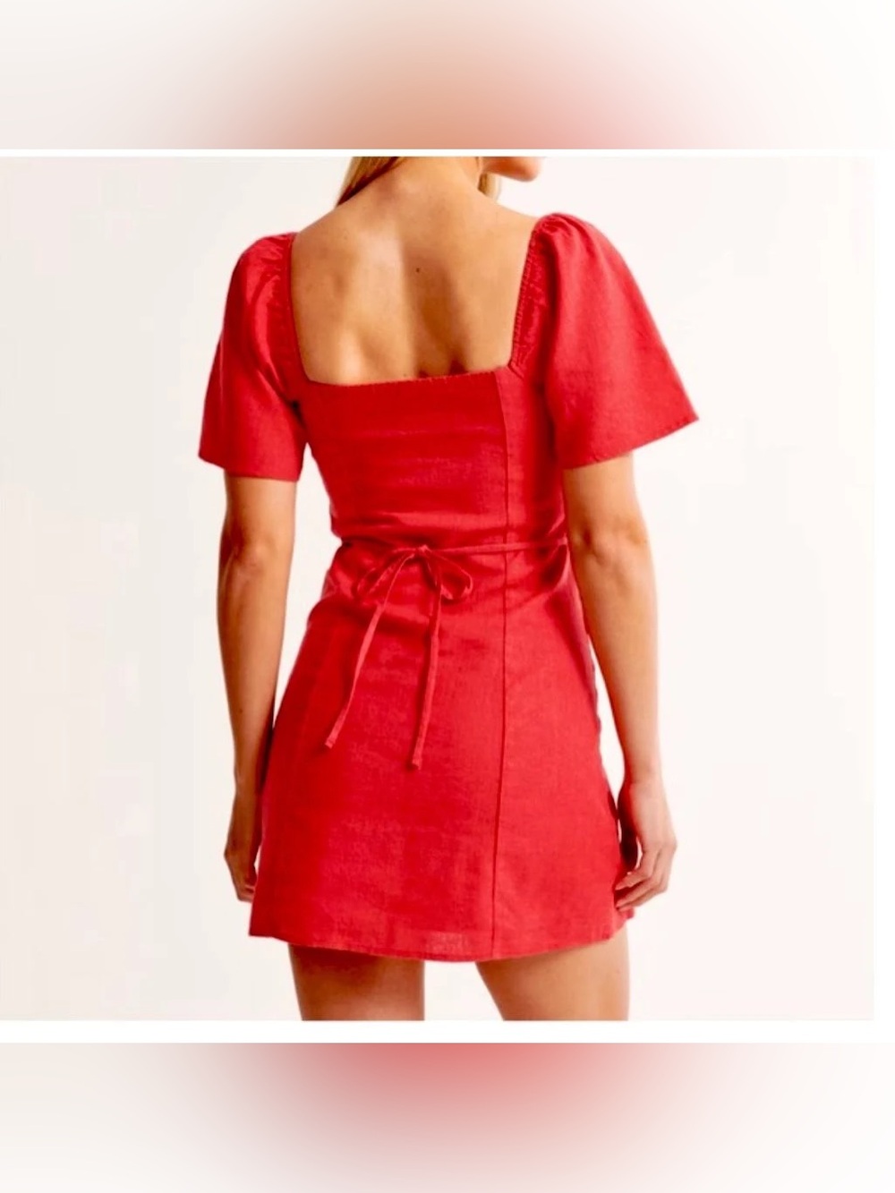 Abercrombie Linen-Blend Button-Through Mini Dress - Picture 2 of 8